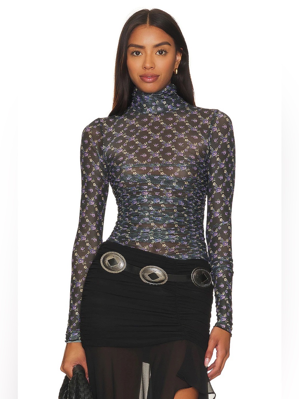Free People Under It All Printed Mesh Bodysuit